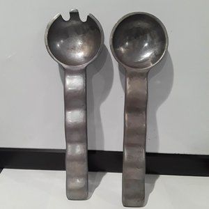 VINTAGE LENOX TUSCANY CLASSICS MODERN SILVER METAL 11-INCH SERVING SPOONS